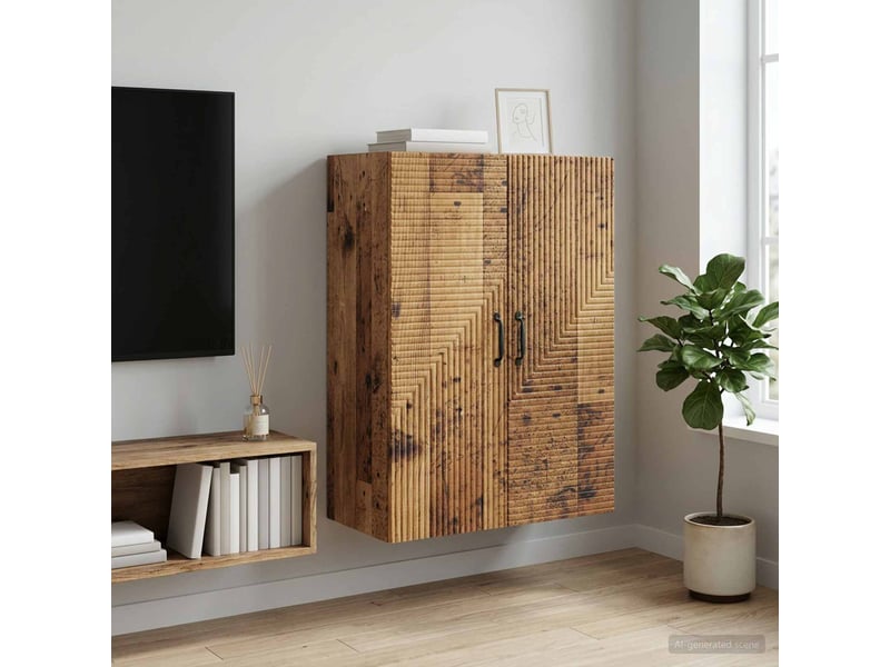  Armoire murale salon bois ancien 66x34,5x90cm bois d'ingénierie shl3865  - Conforama B