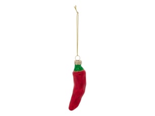 Suspension de sapin piment en verre rouge 9 cm