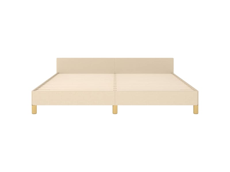  Lit double- lit adulte -  cadre de lit sans matelas crème 180x200 cm tissu  - Conforama D