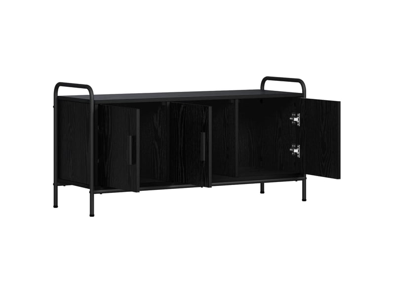  Meuble tv moderne, banc tv 79,5x33x50 cm chêne noir bois d'ingénierie shl11323  - Conforama C