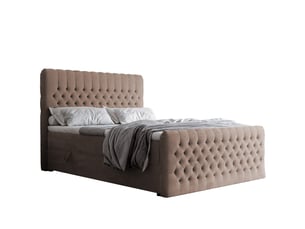 Lit coffre 200x200 cm <strong>IDOHOME</strong>  <strong>ALBA PLUS</strong> coloris marron