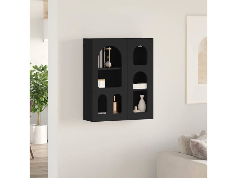  Armoire suspendue, meuble de rangement elst noir 59x20x71,5 cm bois d'ingénierie  - Conforama D