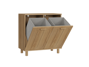 Meuble à linge,66x35x67 cm,avec paniers amovibles,en mdf,coloris chêne