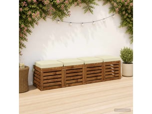Lot de 4 coussins de siège, coussins d'assise soest 100 % polyester crème cf60785