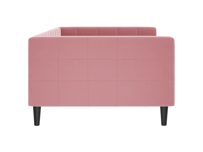  Lit simple- lit adulte -  lit de repos rose 100x200 cm velours  - Conforama C