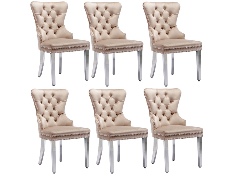  Chaise salle à manger, design élégant chaise rembourrée, structure métal robuste, dossier ergonomique  - Conforama E
