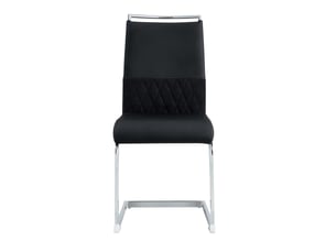 Lot de 6 chaises de salle à manger noires à dossier haut en polyuréthane et tissu en lin