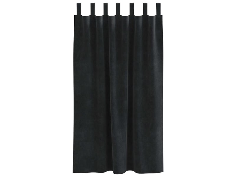  Lot de 2 rideaux, rideaux de fenêtre noir 140 x 175 cm velours cf44094  - Conforama D