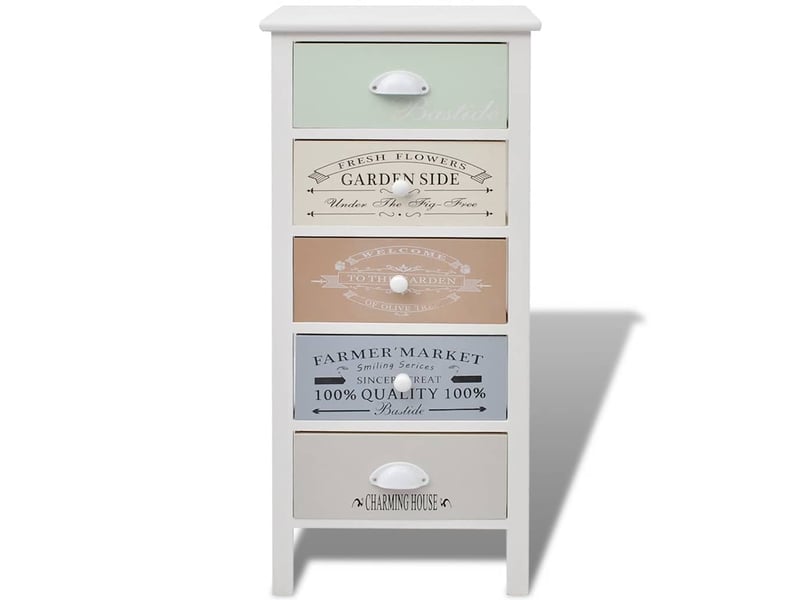  Armoire de rangement en style français 5 tiroirs bois  - Conforama C