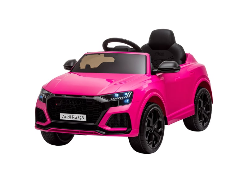  Voiture électrique enfants sous licence audi rs q8, véhicule électrique avec télécommande, usb, bluetooth, rose  - Conforama A