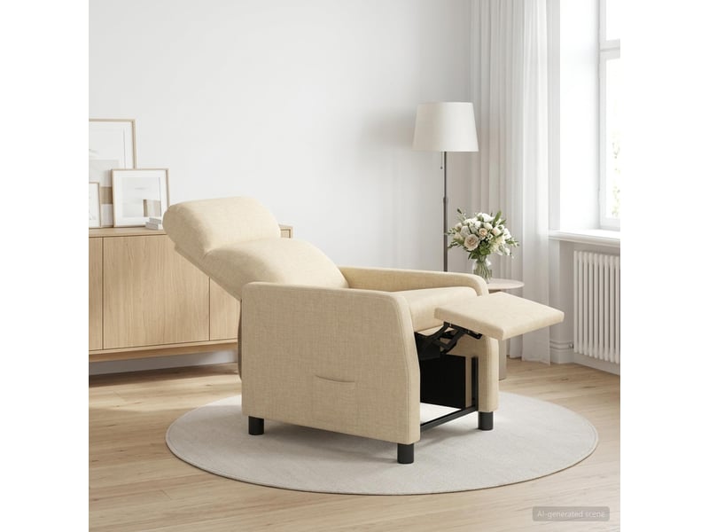  Vidaxl fauteuil inclinable crème tissu  - Conforama B