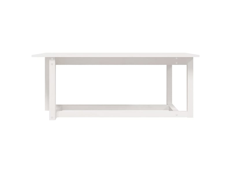  Table basse rectangulaire | table de salon blanc 110x55x45 cm bois massif de pin  - Conforama C