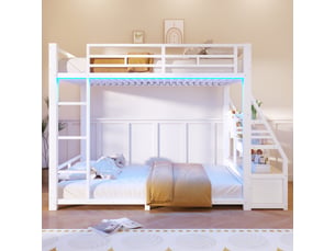 Lit superposé 90x200 cm <strong></strong> <strong></strong> coloris blanc