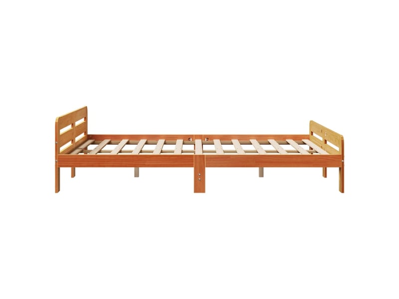  Lit double- lit adulte -  cadre de lit sans matelas  marron 150x200cm bois pin massif  - Conforama D