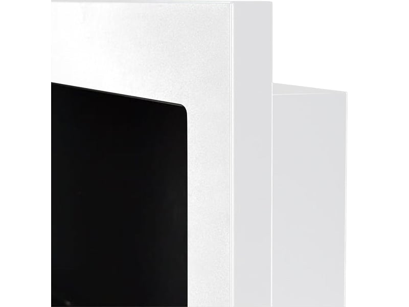  Lucca - cheminée murale bioéthanol 90x40x12 cm avec brûleur 0,75 l en acier inoxydable blanc  - Conforama E