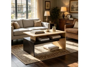 Table basse rectangulaire coloris bicolore <strong>CHICFURN</strong> <strong></strong> - 55 cmx95 cm