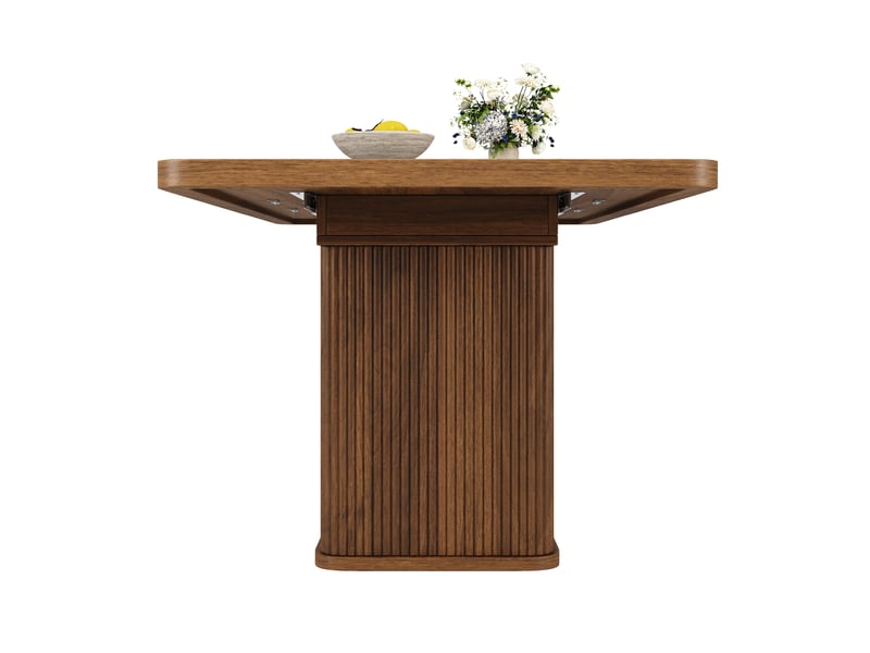  Table de salle à manger extensible avec rangement 140–180×80×76,5 cm mdf métal marron  - Conforama D