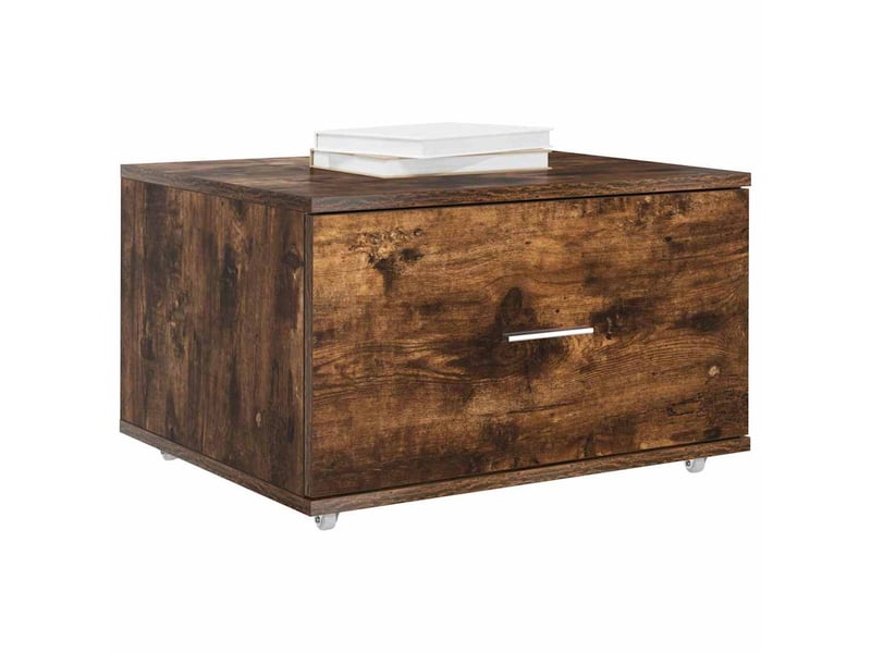  Armoire de rangement bureau, armoire à tiroirs 55 x 45 x 31 cm chêne fumé  - Conforama C