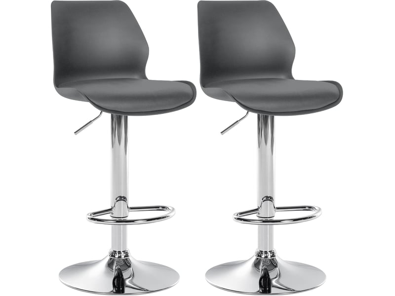  Lot de 2 tabourets de bar gilbert color:grau&amp;material:kunststoff  - Conforama A