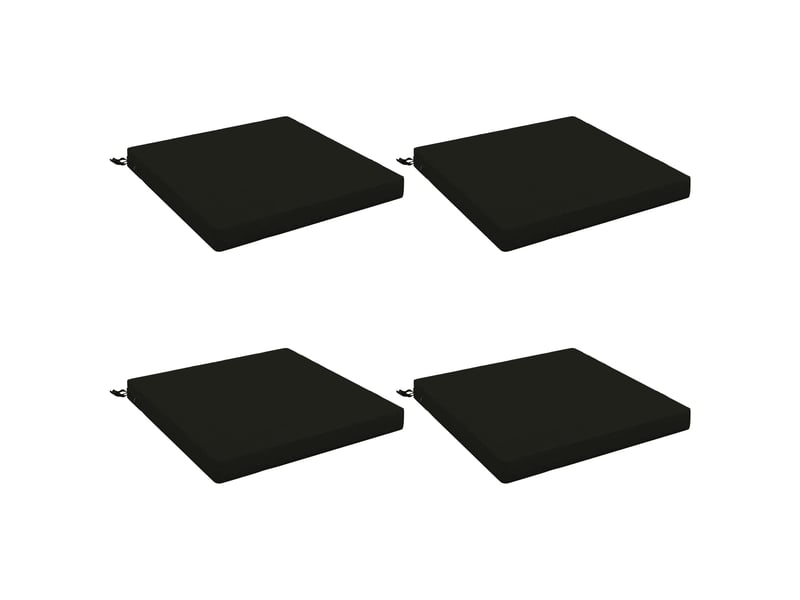  Lot de 4 coussins de siège, coussins d'assise soest 100 % polyester noir cf60472  - Conforama A