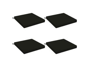 Lot de 4 coussins de siège, coussins d'assise soest 100 % polyester noir cf60472