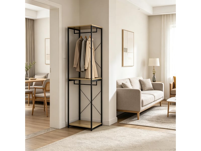  Penderie ouverte au design épuré, portant à vêtements, rangement ouvert  - Conforama B