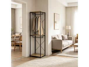 Penderie ouverte au design épuré, portant à vêtements, rangement ouvert