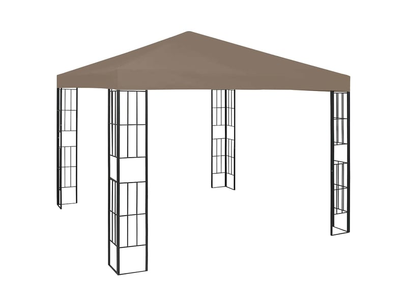 Tonnelle avec guirlande lumineuse à led 3x3 m taupe cf62466 - Conforama C