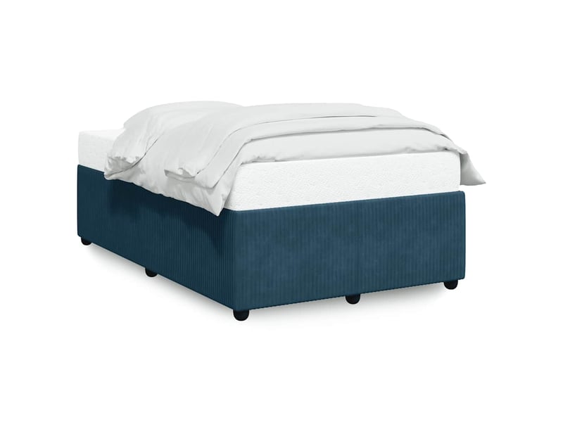  Lit double- lit adulte -  cadre de lit sans matelas bleu 120x190 cm velours  - Conforama A