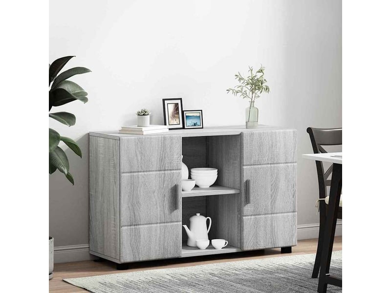  Buffet - bahut - meuble de rangement florin 88,5 x 30,5 x 55,5 cm gris sonoma  - Conforama D