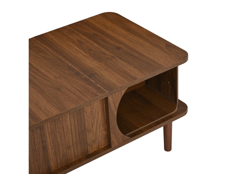  Table basse 100x48x55,5 cm plateau relevable mdf noyer  - Conforama D