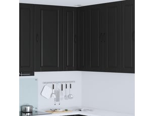 Meuble mural de cuisine, armoire d'angle cuisine porto noir 57x57x100cm