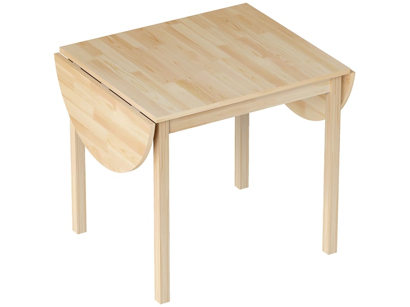  Table de salle à manger pliante ovale 140l x 70l x 75h cm en bois massif 2 abattants peu encombrante  - Conforama B