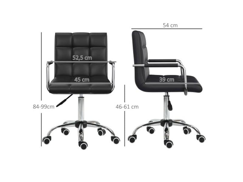  Chaise de bureau ergonomique avec accoudoirs, réglable 46-61 cm, pour bureau et télétravail  - Conforama C