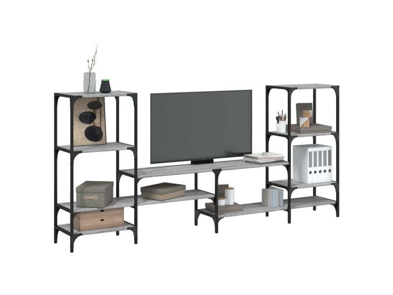  Meuble tv - banc tv - meuble de rangement sonoma gris 206,5x28,5x95 cm bois d'ingénierie  - Conforama B
