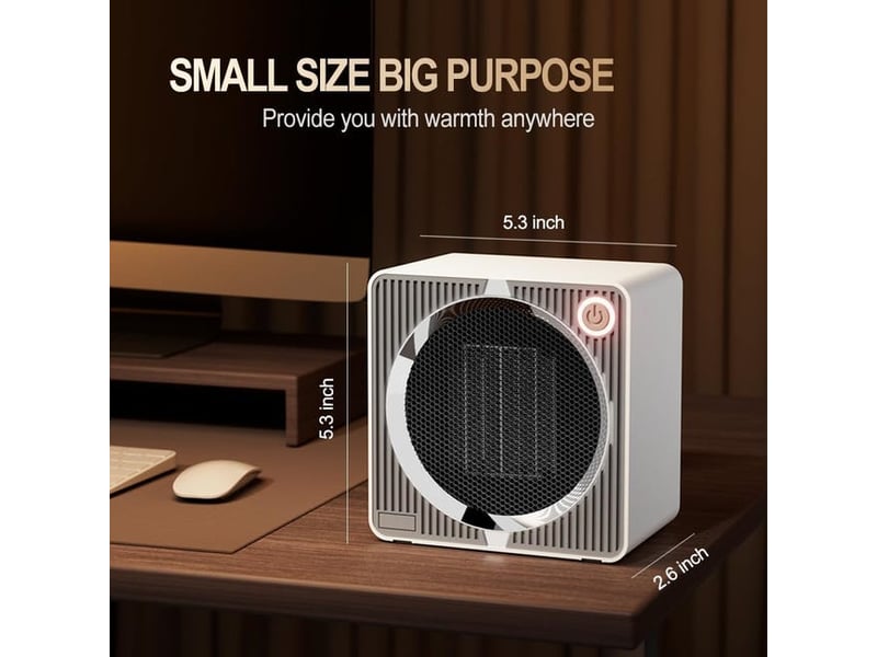  Chauffage électrique - petit chauffage électrique portable - élément chauffant en céramique ptc - norme britannique - blanc - 500 watts YSK0005440LY - Conforama B