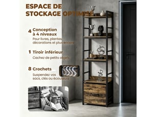 Etagère 39 cm coloris marron KORFEE