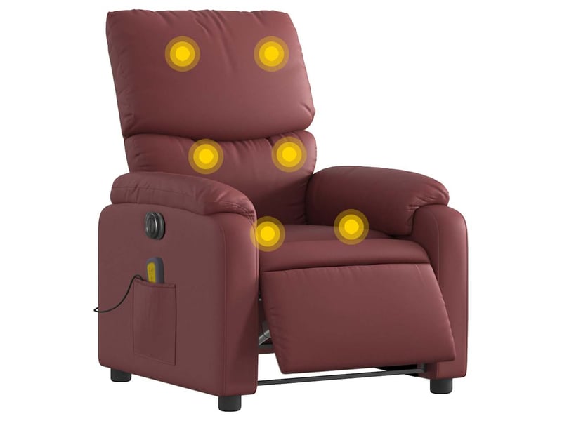  Fauteuil de massage inclinable électrique, fauteuil relax rouge bordeaux shl54905  - Conforama C