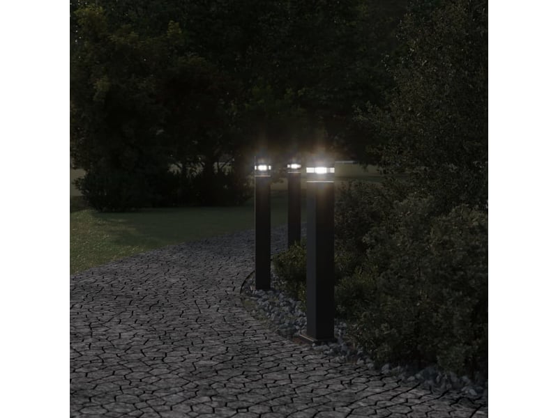  Lampadaire d'extérieur 80 cm aluminium noir 02_0042513  - Conforama C