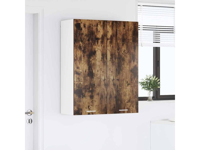  Meuble de rangement cuisine, armoire suspendue chêne fumé 80x31x100cm bois d'ingénierie  - Conforama D