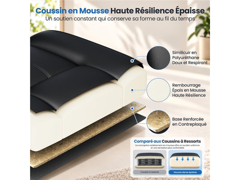 Fauteuil de direction ergonomique à dossier haut avec repose-pieds et accoudoirs réglables 616443 Black - Conforama R
