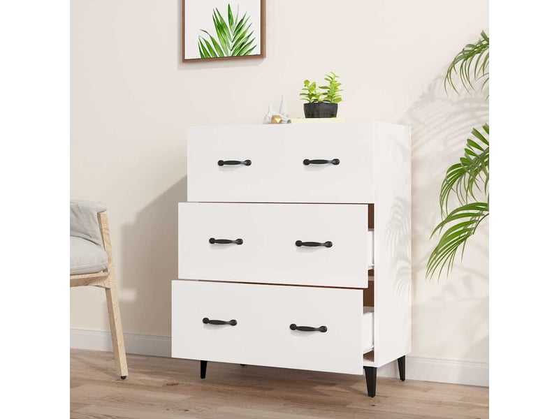  Buffet - bahut - meuble de rangement blanc 69,5x34x90 cm bois d'ingénierie  - Conforama C
