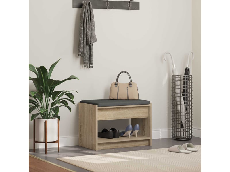 Banc d'entrée, banc interieur chêne sonoma 63x38x45 cm - Conforama B