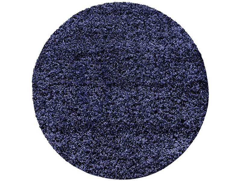 Shaggy - tapis uni rond - bleu foncé 200 x 200 cm LIFE2002001500NAVY - Conforama A