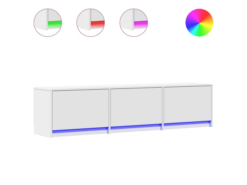  Meuble tv - banc tv - meuble de rangement blanc bois d'ingénierie  - Conforama C
