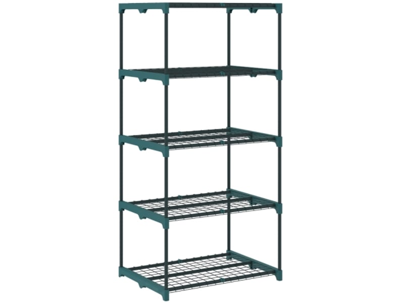  Porte-plantes 5 niveaux en acier vert foncé, 138 cm, pour intérieur et extérieur  - Conforama A