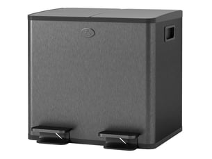 Poubelle de tri 2 x 15 l 41,7 x 36,6 x 43,2 cm noire