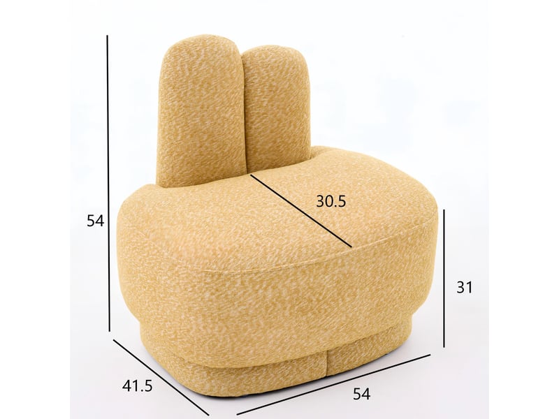 Pouf bunny-ear en tissu rembourré avec oreilles décoratives, fixe, sans rangement  - Conforama C