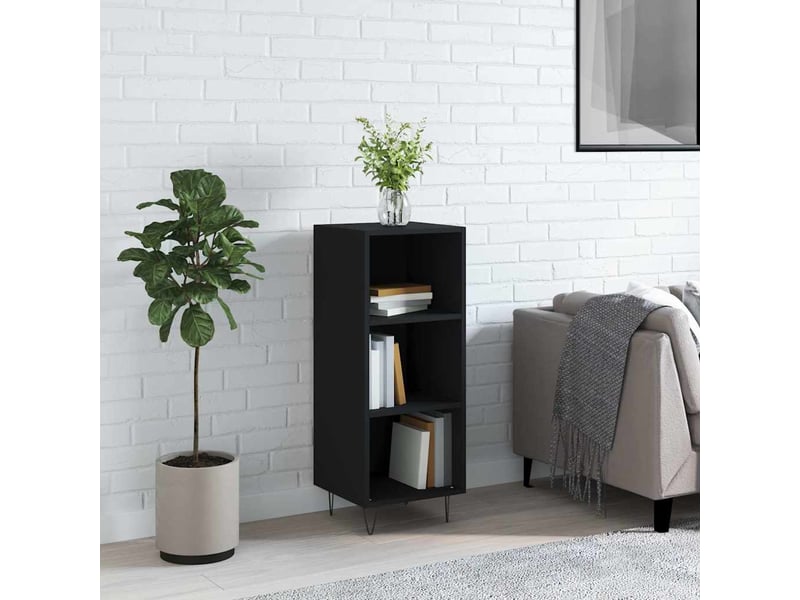  Buffet - bahut - meuble de rangement noir 34,5x32,5x90 cm bois d'ingénierie  - Conforama B