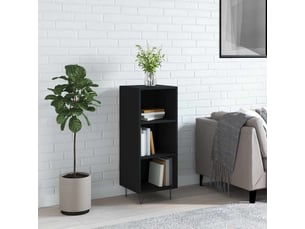 Buffet - bahut - meuble de rangement noir 34,5x32,5x90 cm bois d'ingénierie